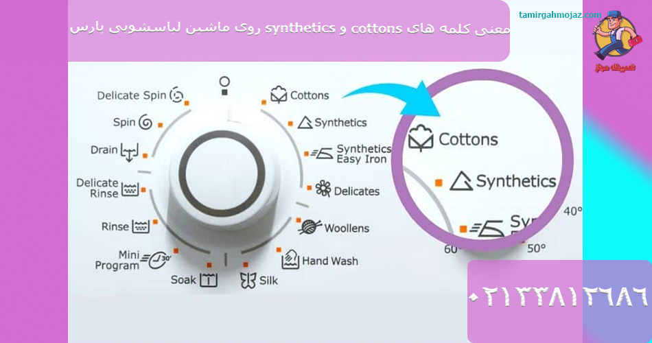 راهنمای کامل معنی کلمات روی ماشین لباسشویی پارس